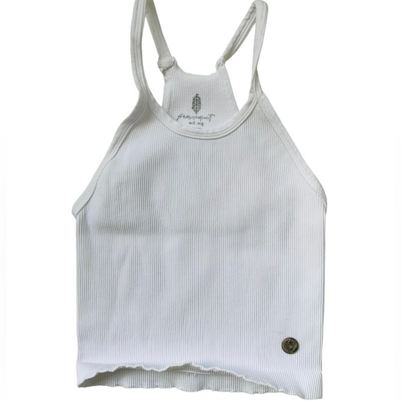 Free People Movement Happiness Runs Long Crop Top White Size Medium Large NWOT - Picture 7 of 9